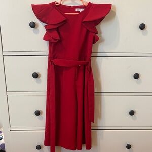 Chaps Red Ruffled Kids Dress